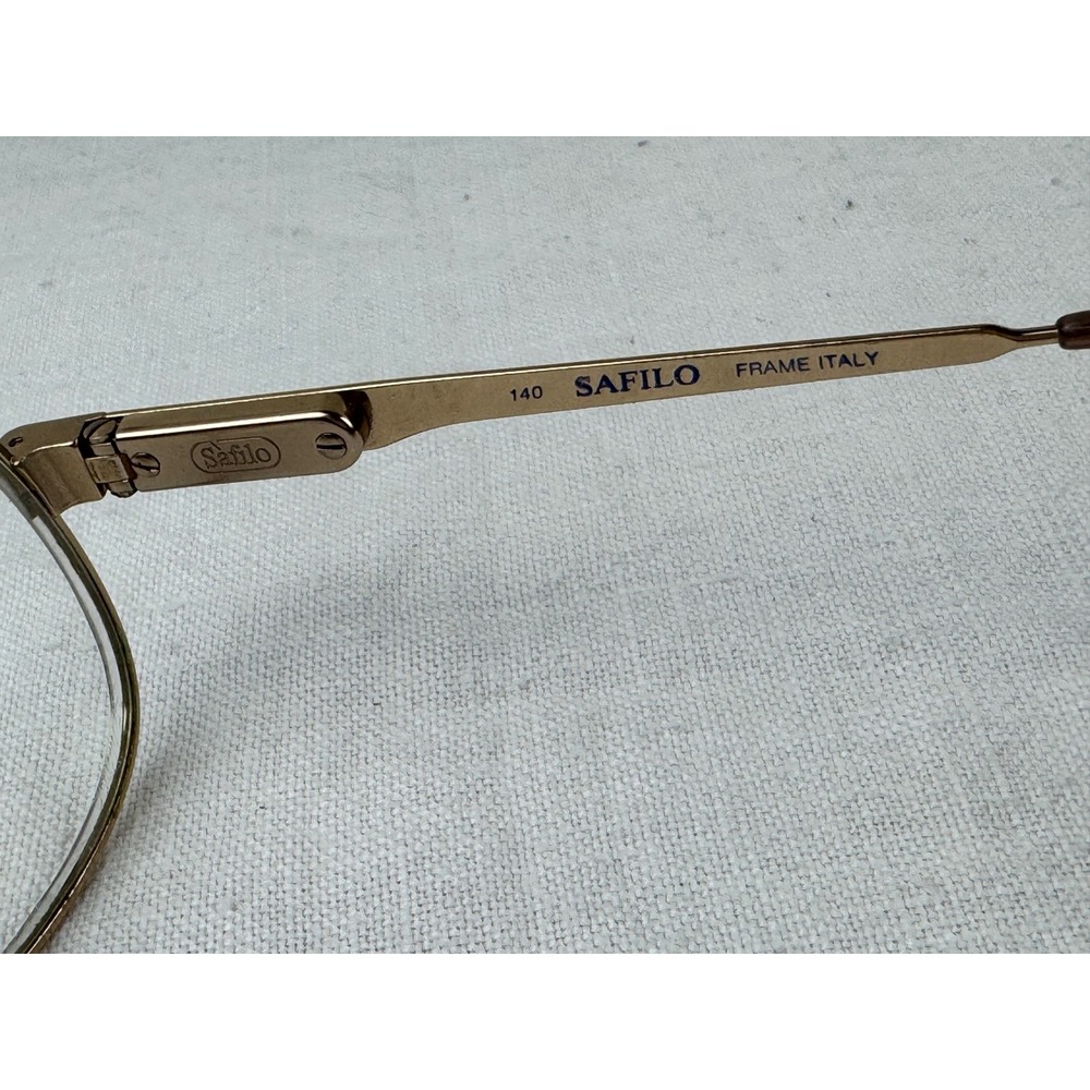 Vintage Safilo Elasta 3006 Gold Tone Aviator Eyeglasses Frames Italy 53-15-140 - Picture 7 of 8